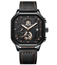 Poedagar PD18BKGDL | Black Gold Leather