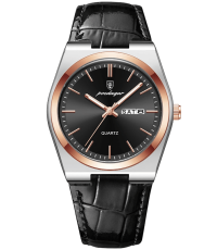 Poedagar PD17RGBL | Rose Gold Black Leather