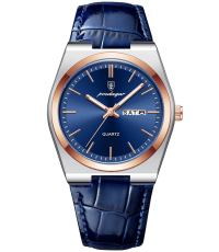 Poedagar PD17RGUL | Rose Gold Blue Leather