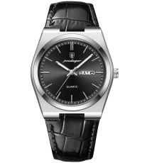 Poedagar PD17SBL | Silver Black Leather