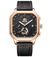 Poedagar PD18GDBKL | Gold Black Leather