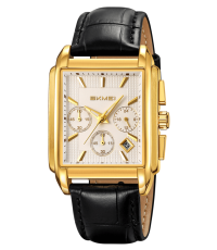 Skmei W137LGDSI | Gold Silver Leather