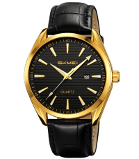 Skmei W139GBL | Gold Black Leather