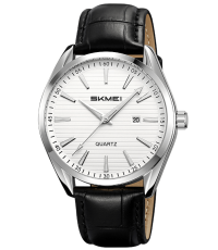 Skmei W139SBL | Silver Black Leather