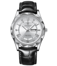 Poedagar PD10SWL | Silver White Black Leather