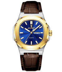 Poedagar PD44GDBURL | Gold Blue Brown Leather