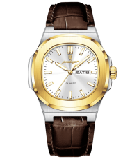 Poedagar PD44GDWHRL | Gold White Brown Leather